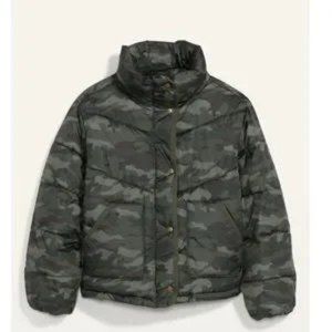 New Old Navy Camo Quilted Utility Puffer Jacket -sz 4X Plus